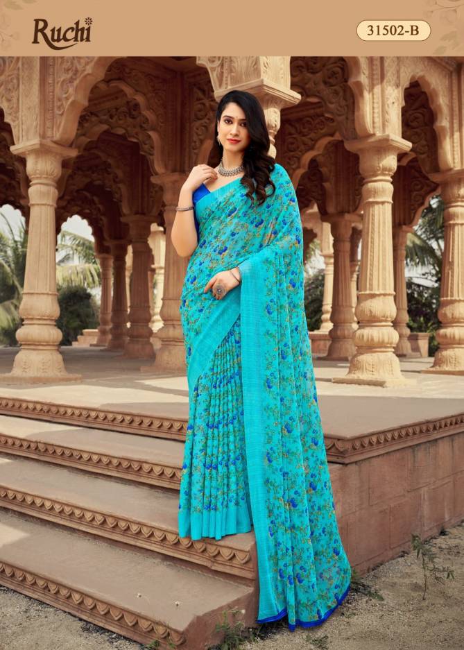 Star Chiffon 152 By Ruchi Daily Wear Chiffon Sarees Wholesale Market In Surat With Price
